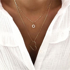 Pearl & 18K Gold-Plated Heart Pendant Necklace Set