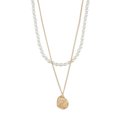 Pearl & 18K Gold-Plated Owl Layered Pendant Necklace