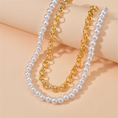 Pearl & 18K Gold-Plated Layered Choker