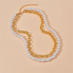 Pearl & 18K Gold-Plated Layered Choker