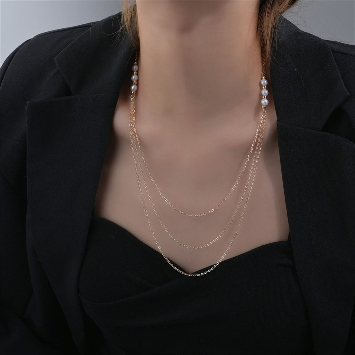 Pearl & 18K Gold-Plated Layered Necklace