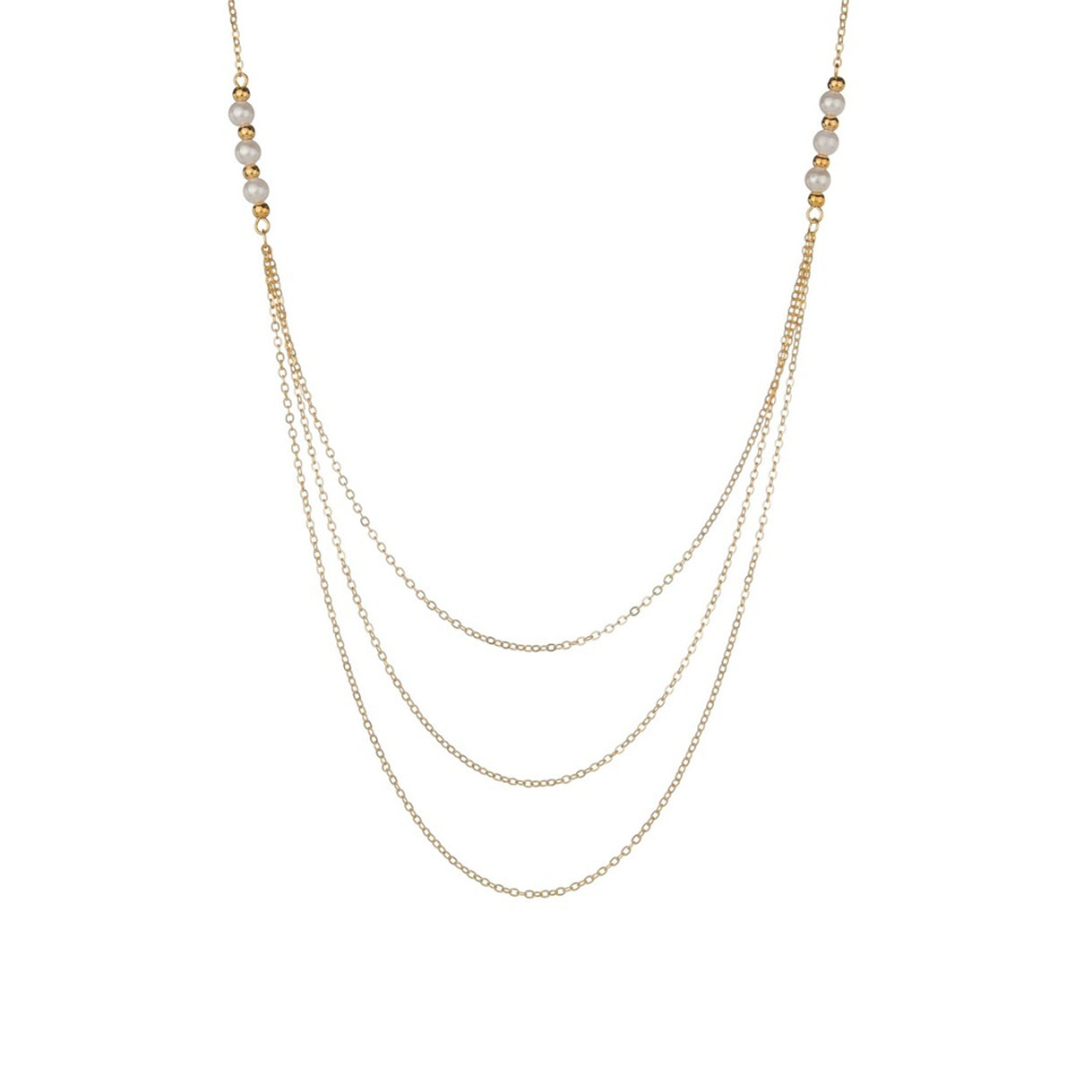 Pearl & 18K Gold-Plated Layered Necklace