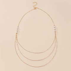 Pearl & 18K Gold-Plated Layered Necklace