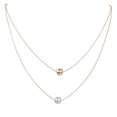 Pearl & 18K Gold-Plated Bead Layered Necklace