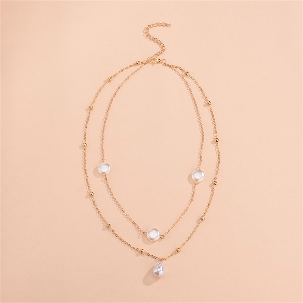 Pearl & 18K Gold-Plated Layered Pendant Necklace