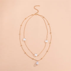 Pearl & 18K Gold-Plated Layered Pendant Necklace