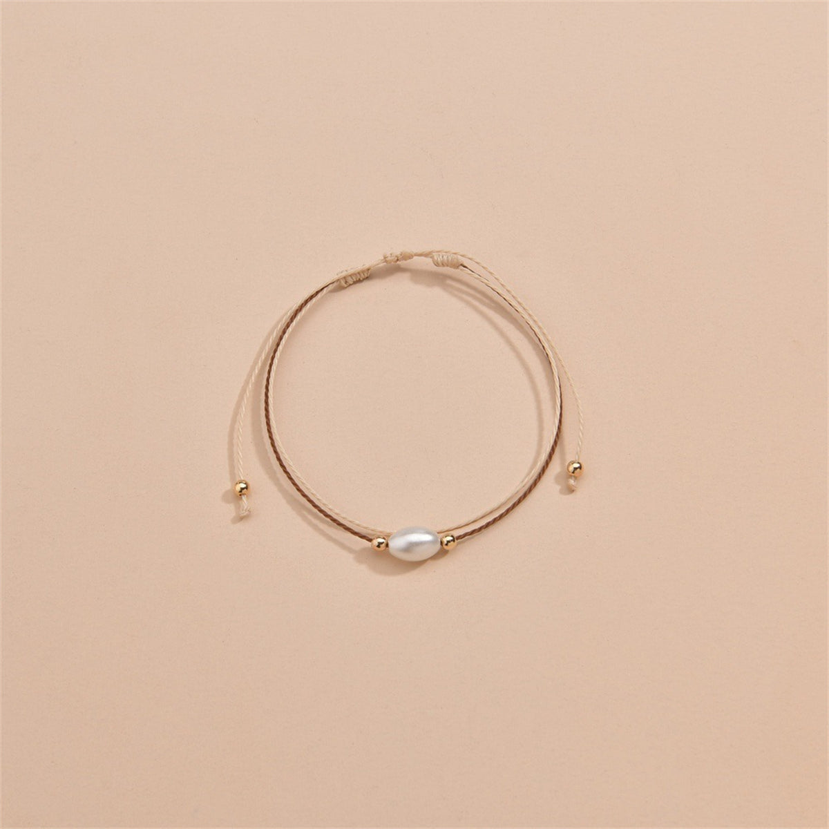 Pearl & 18K Gold-Plated Layered Anklet