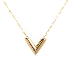 18K Gold-Plated 'V' Pendant Necklace