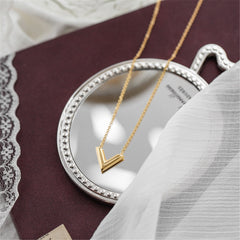 18K Gold-Plated 'V' Pendant Necklace