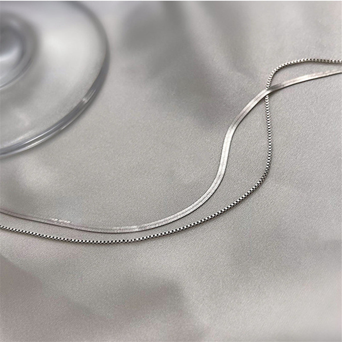 Silver-Plated Snake Chain Layered Necklace