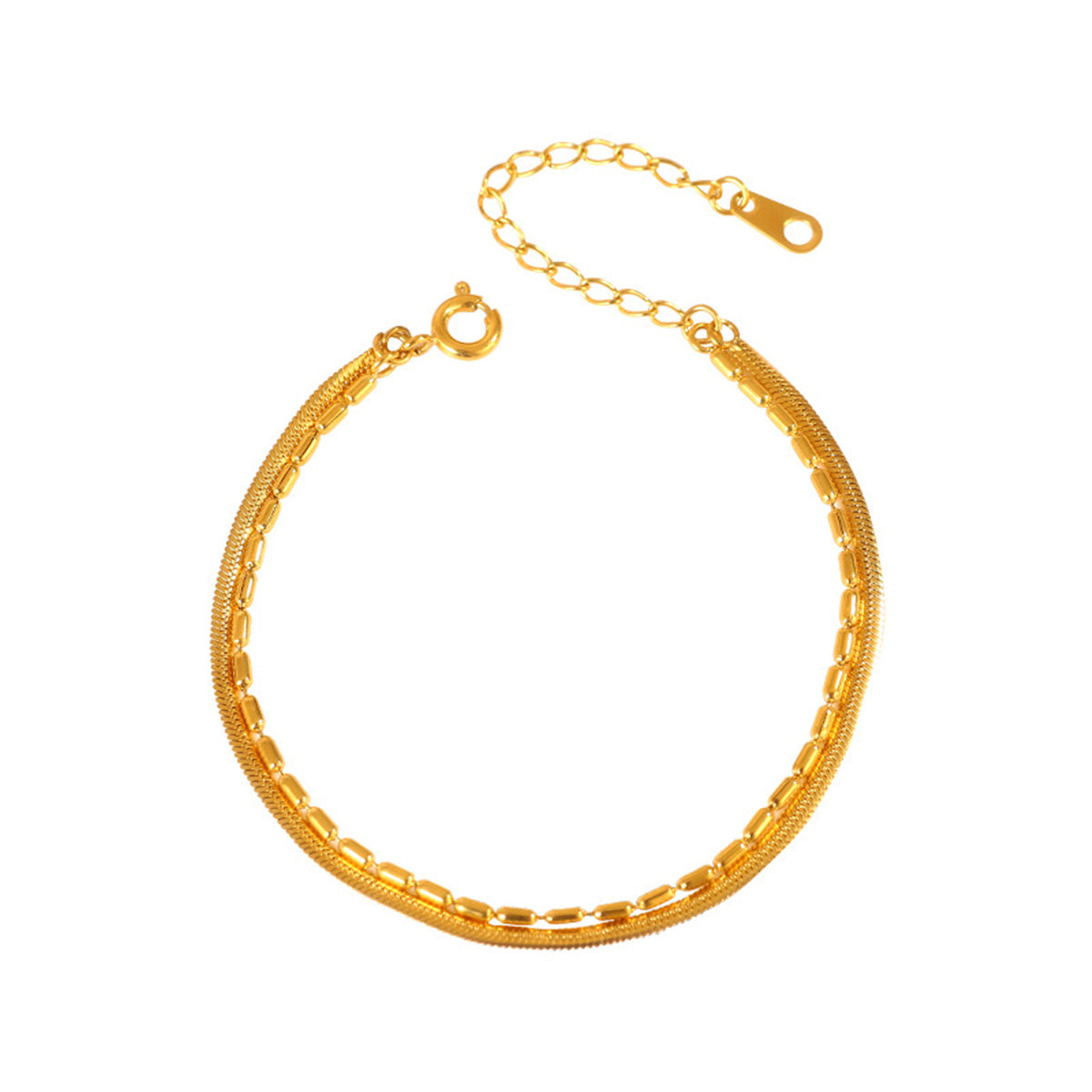 18K Gold-Plated Snake Chain Layered Bracelet