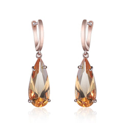 Champagne Crystal & 18K Rose Gold-Plated Drop Earrings