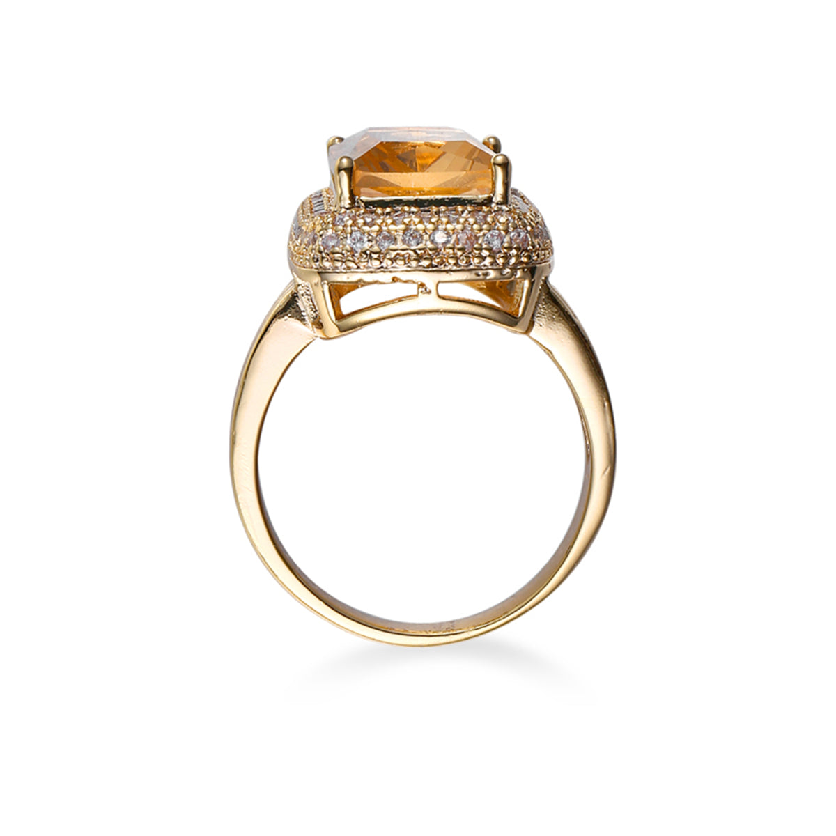 Champagne Crystal & Cubic Zirconia Radiant-Cut Ring