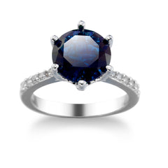 Navy Crystal & Cubic Zirconia Cocktail Ring