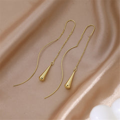 18K Gold-Plated Threader Drop Earrings