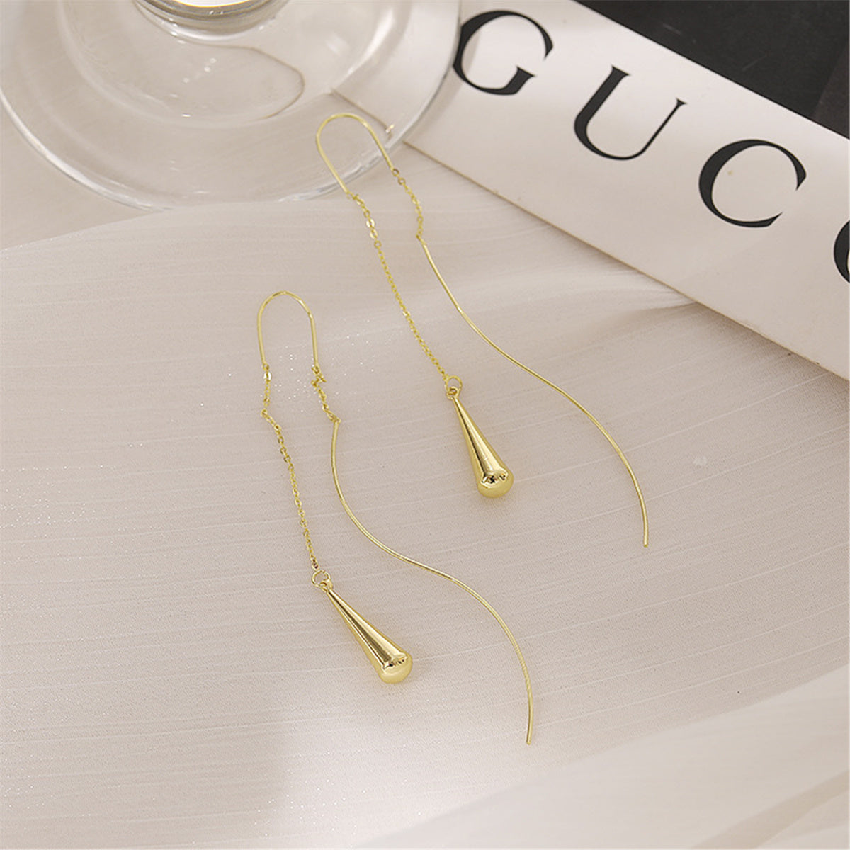 18K Gold-Plated Threader Drop Earrings