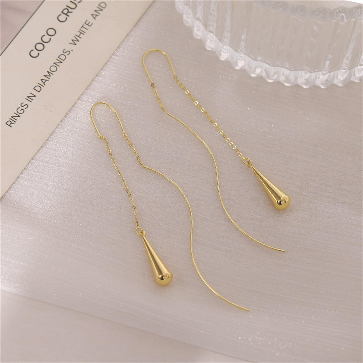 18K Gold-Plated Threader Drop Earrings