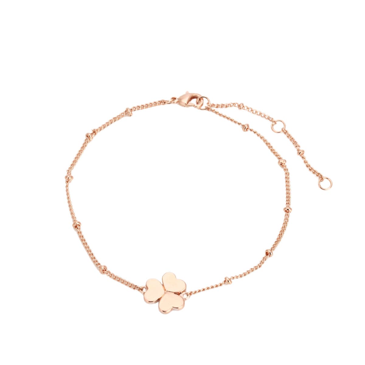 18k Rose Gold-Plated Clover Station Bracelet - streetregion