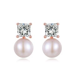 Clear Crystal & Pearl 18K Rose Gold-Plated Drop Earrings