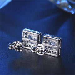 Crystal & Cubic Zirconia Hola Square Stud Earrings