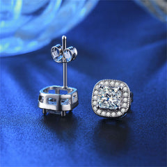 Crystal & Cubic Zirconia Hola Cushion Stud Earrings