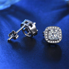 Crystal & Cubic Zirconia Hola Cushion Stud Earrings