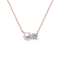 Crystal & Pearl 18K Rose Gold-Plated Pendant Necklace