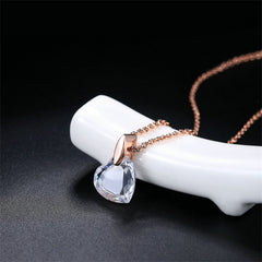 Crystal & 18K Rose Gold-Plated Heart Pendant Necklace