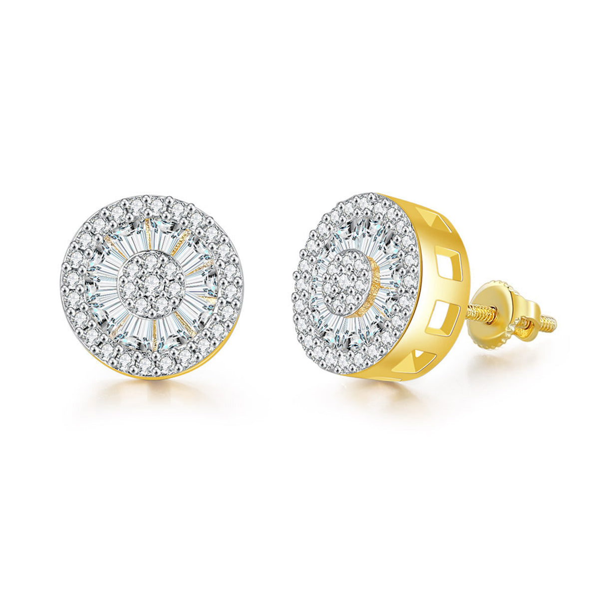 Crystal & Cubic Zirconia Round Stud Earrings