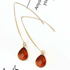 Orange Crystal & 18K Gold-Plated Threader Earrings