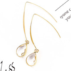 Clear Crystal & 18K Gold-Plated Threader Earrings