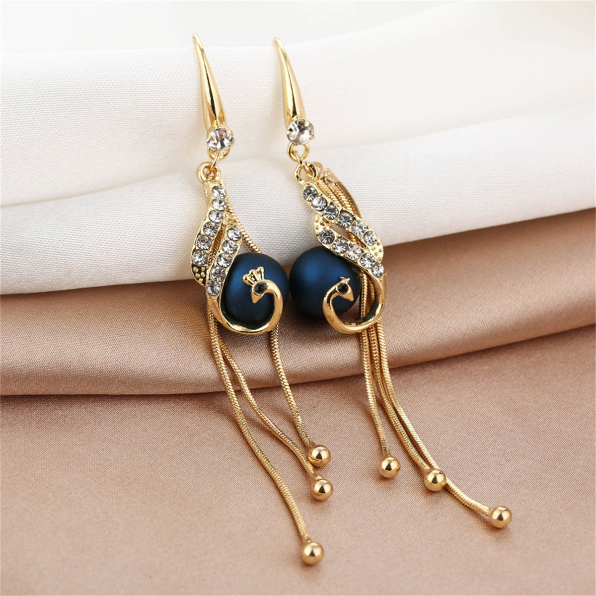 Blue Resin & Cubic Zirconia 18K Gold-Plated Phoenix Drop Earrings