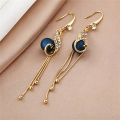 Blue Resin & Cubic Zirconia 18K Gold-Plated Phoenix Drop Earrings