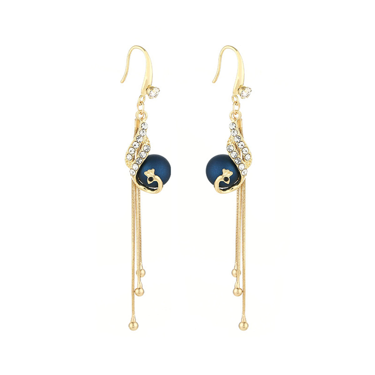 Blue Resin & Cubic Zirconia 18K Gold-Plated Phoenix Drop Earrings