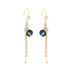 Blue Resin & Cubic Zirconia 18K Gold-Plated Phoenix Drop Earrings