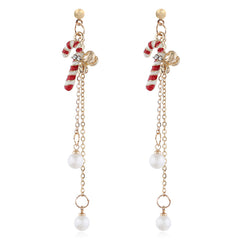 Cubic Zirconia & Pearl Enamel 18K Gold-Plated Bells Drop Earrings