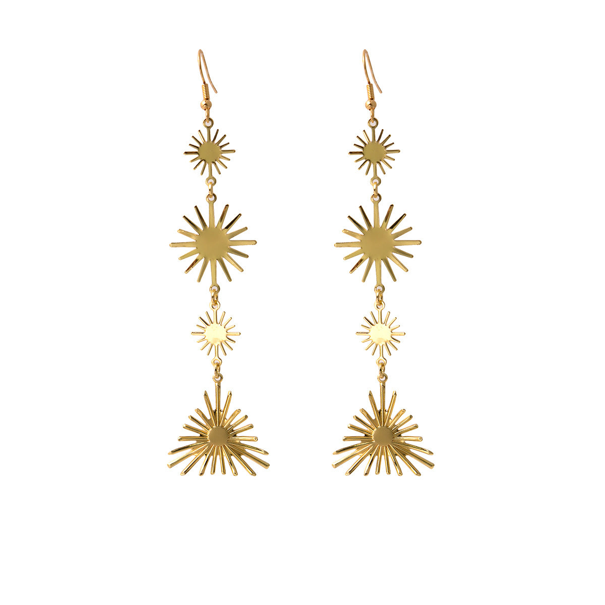 18K Gold-Plated Starburst Link Drop Earrings