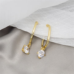 Cubic Zirconia & 18K Gold-Plated Ear Cuffs