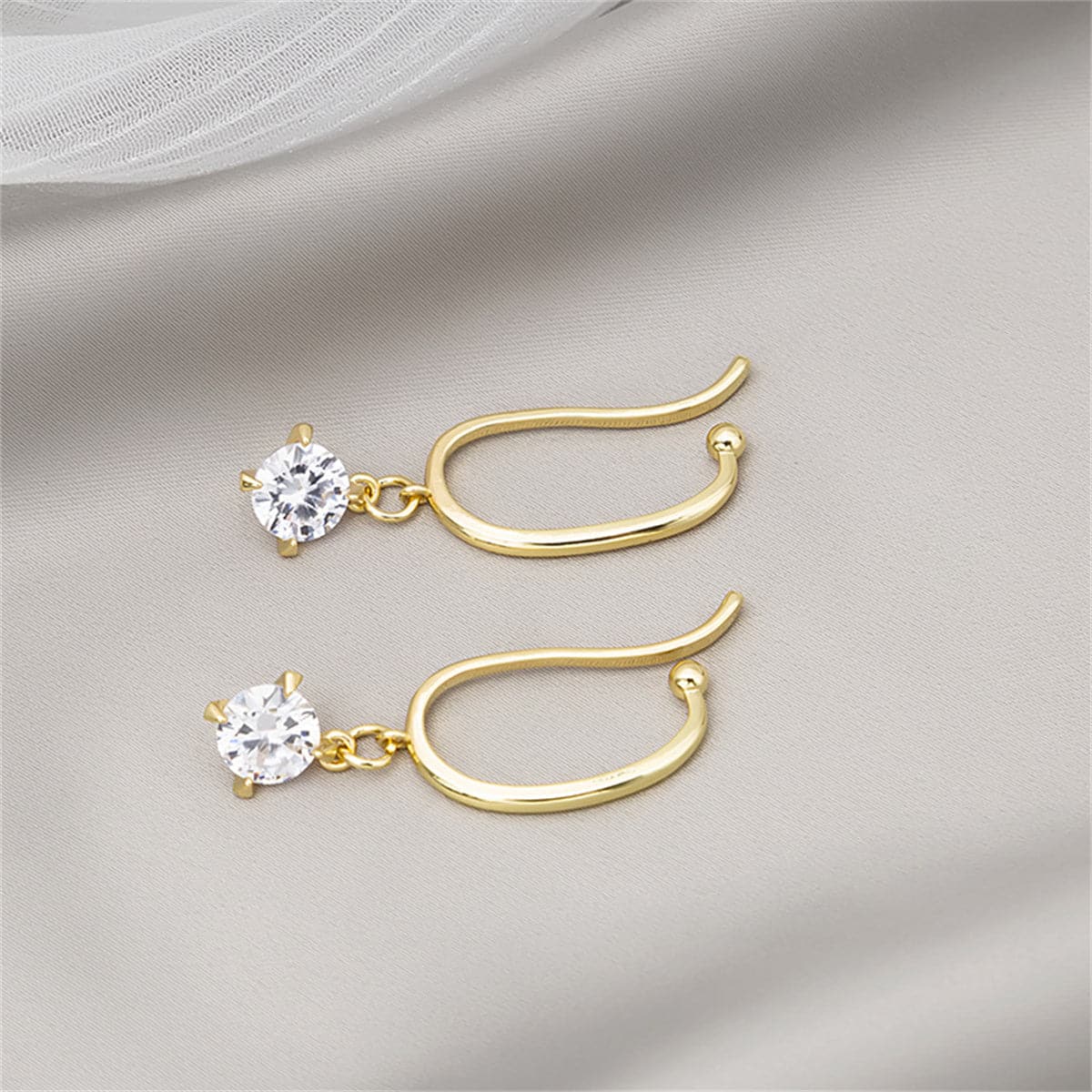 Cubic Zirconia & 18K Gold-Plated Ear Cuffs