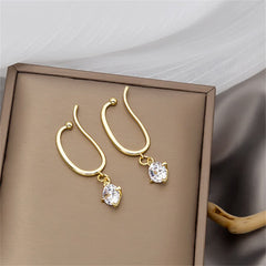 Cubic Zirconia & 18K Gold-Plated Ear Cuffs