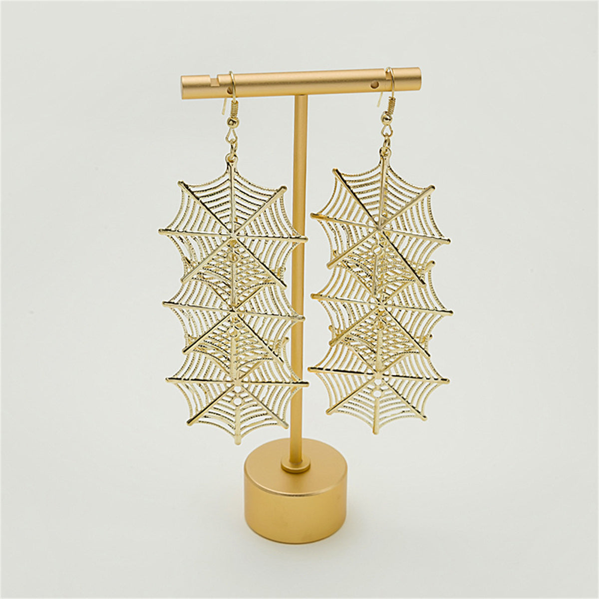 18K Gold-Plated Linked Spider Web Drop Earrings