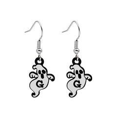 Black & White 'G' Ghost Drop Earrings