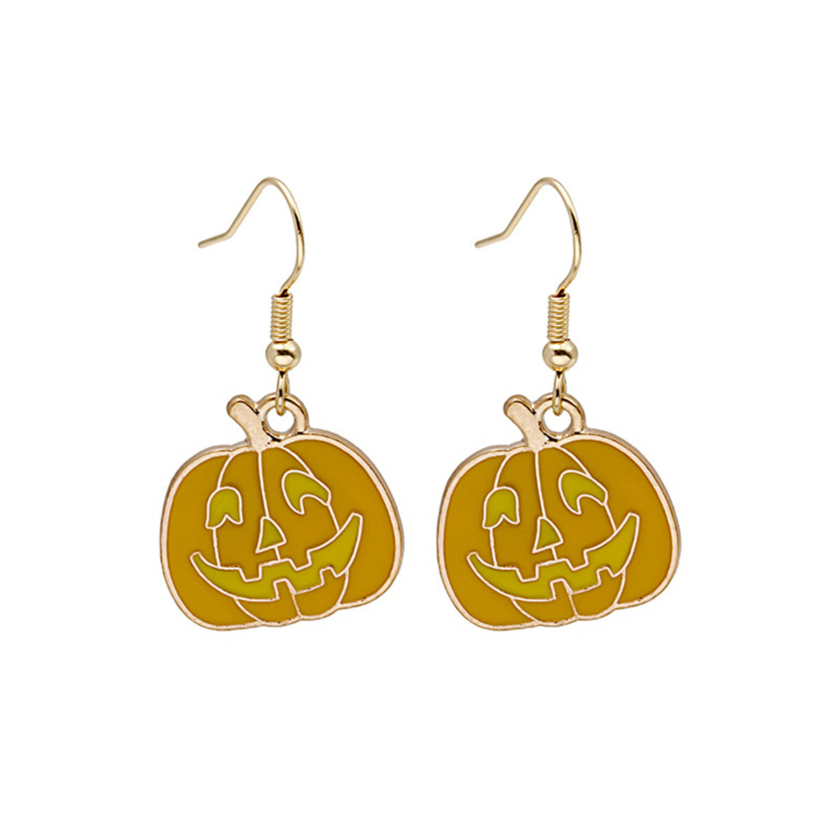 Orange Enamel & 18K Gold-Plated Pumpkin Drop Earrings