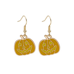 Orange Enamel & 18K Gold-Plated Pumpkin Drop Earrings