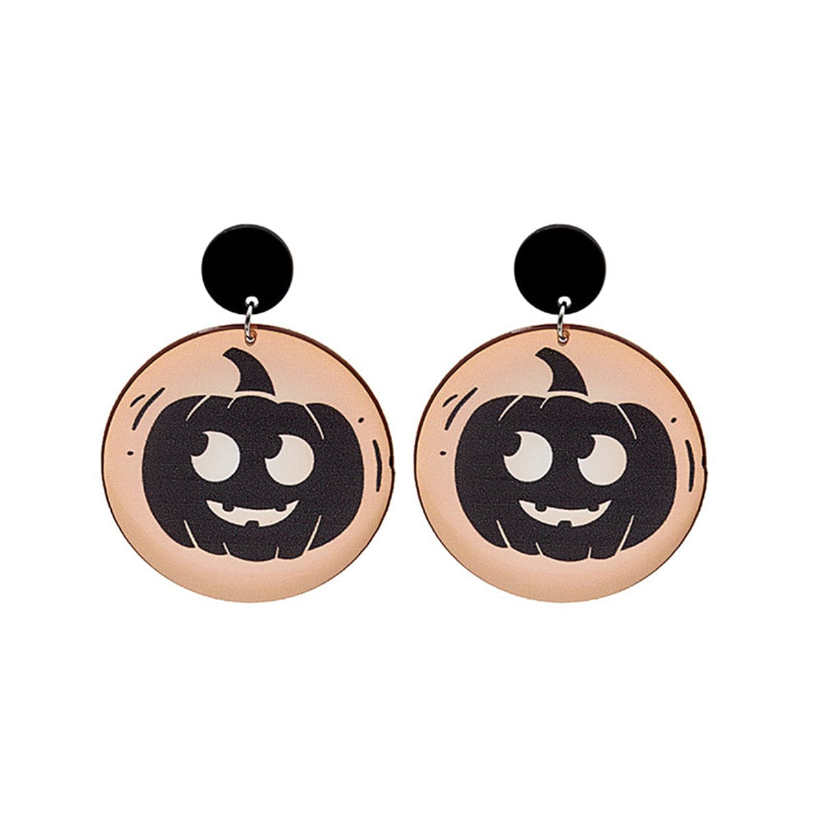 Black & Orange Jack-O'-Lantern Drop Earrings