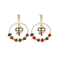 Red Enamel & Acrylic 18K Gold-Plated Candy Cane Drop Earrings