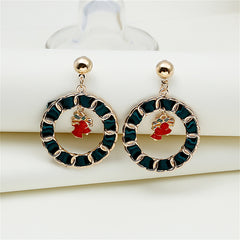 Red Enamel & Polyster 18K Gold-Plated Bell Drop Earrings