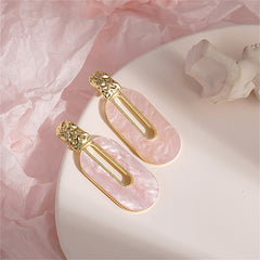 Pink Shell & 18K Gold-Plated Oval Drop Earrings