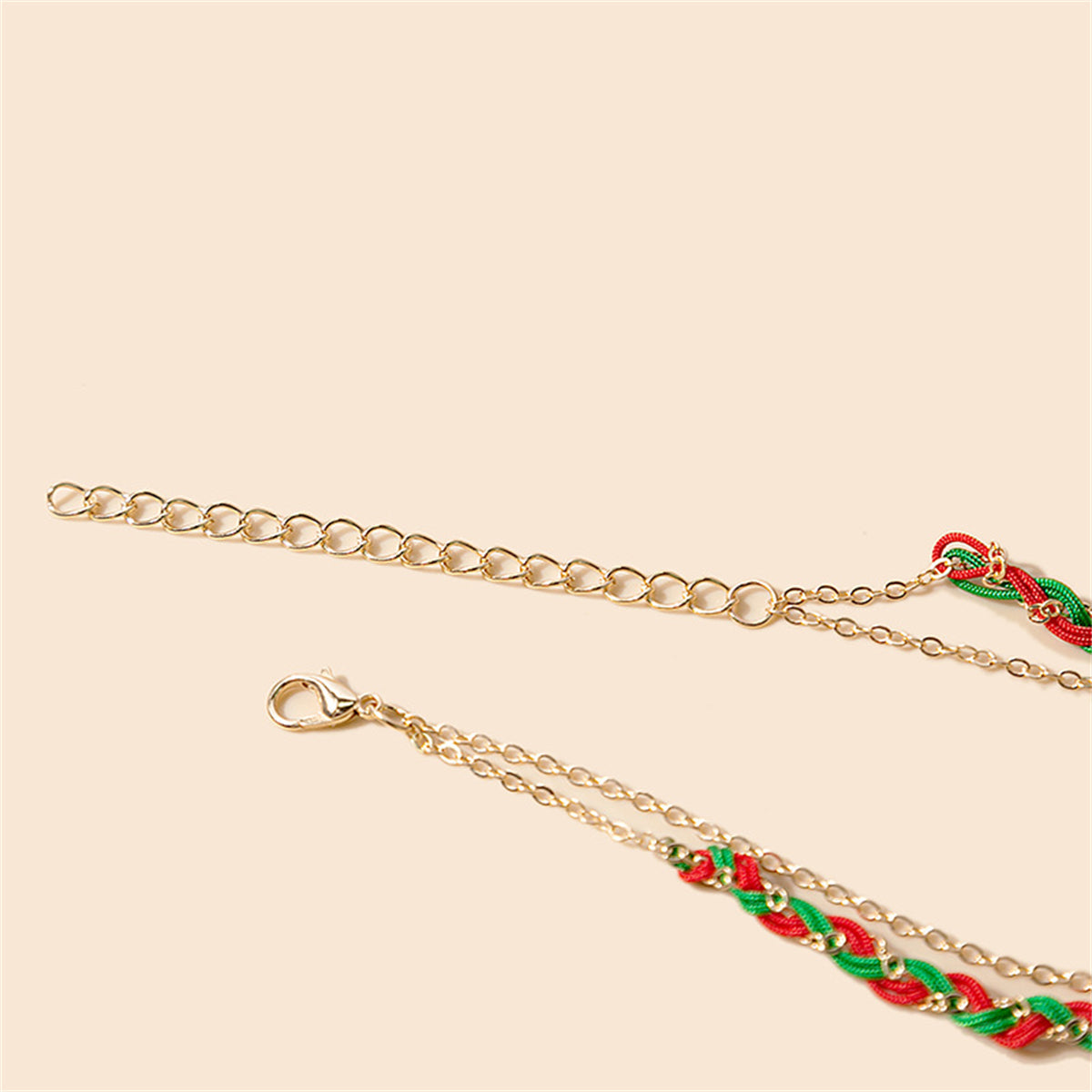 Red Enamel & 18K Gold-Plated Moon Layered Charm Bracelet