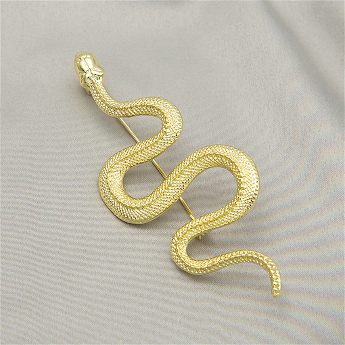 18K Gold-Plated Snake Cut Brooch